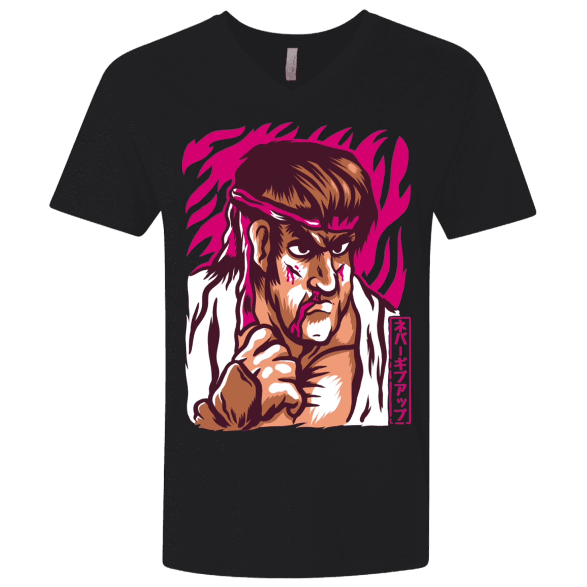 T-Shirts Black / X-Small Never Give Up Men's Premium V-Neck