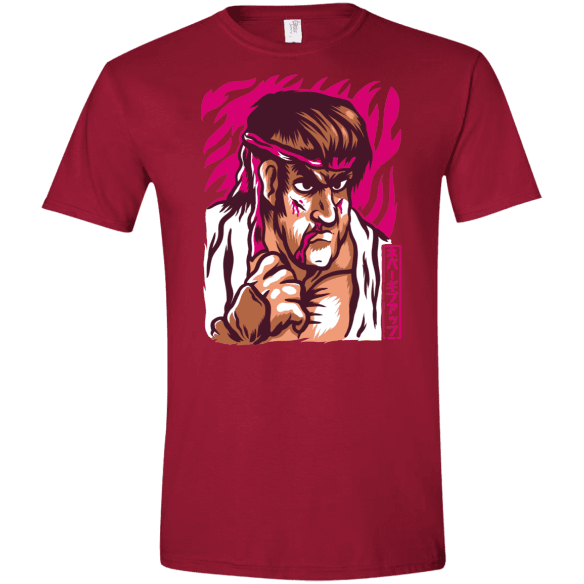 T-Shirts Cardinal Red / S Never Give Up Men's Semi-Fitted Softstyle