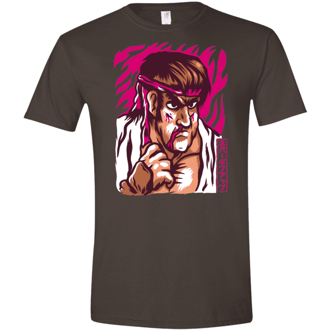 T-Shirts Dark Chocolate / S Never Give Up Men's Semi-Fitted Softstyle