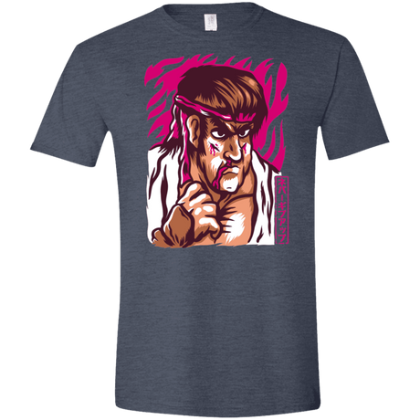 T-Shirts Heather Navy / S Never Give Up Men's Semi-Fitted Softstyle