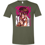 T-Shirts Military Green / S Never Give Up Men's Semi-Fitted Softstyle