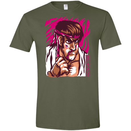 T-Shirts Military Green / S Never Give Up Men's Semi-Fitted Softstyle