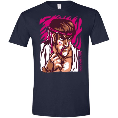 T-Shirts Navy / X-Small Never Give Up Men's Semi-Fitted Softstyle