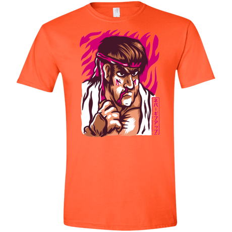 T-Shirts Orange / S Never Give Up Men's Semi-Fitted Softstyle