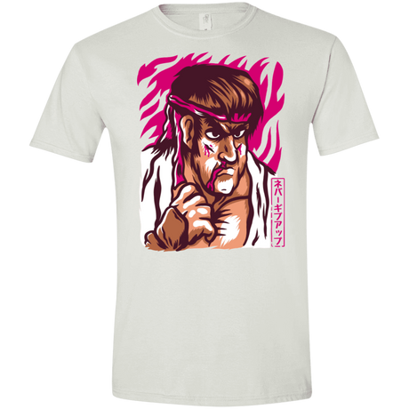 T-Shirts White / X-Small Never Give Up Men's Semi-Fitted Softstyle