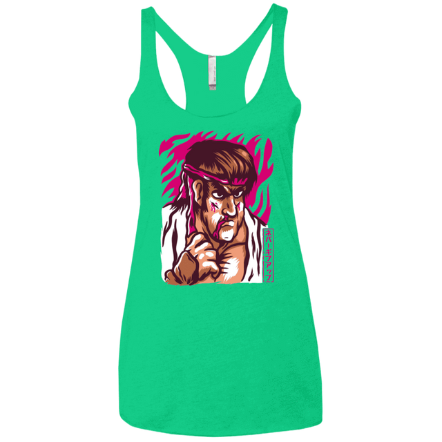 T-Shirts Envy / X-Small Never Give Up Women's Triblend Racerback Tank