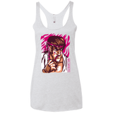 T-Shirts Heather White / X-Small Never Give Up Women's Triblend Racerback Tank