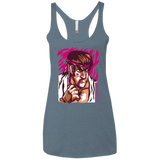T-Shirts Indigo / X-Small Never Give Up Women's Triblend Racerback Tank