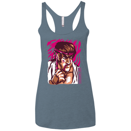 T-Shirts Indigo / X-Small Never Give Up Women's Triblend Racerback Tank