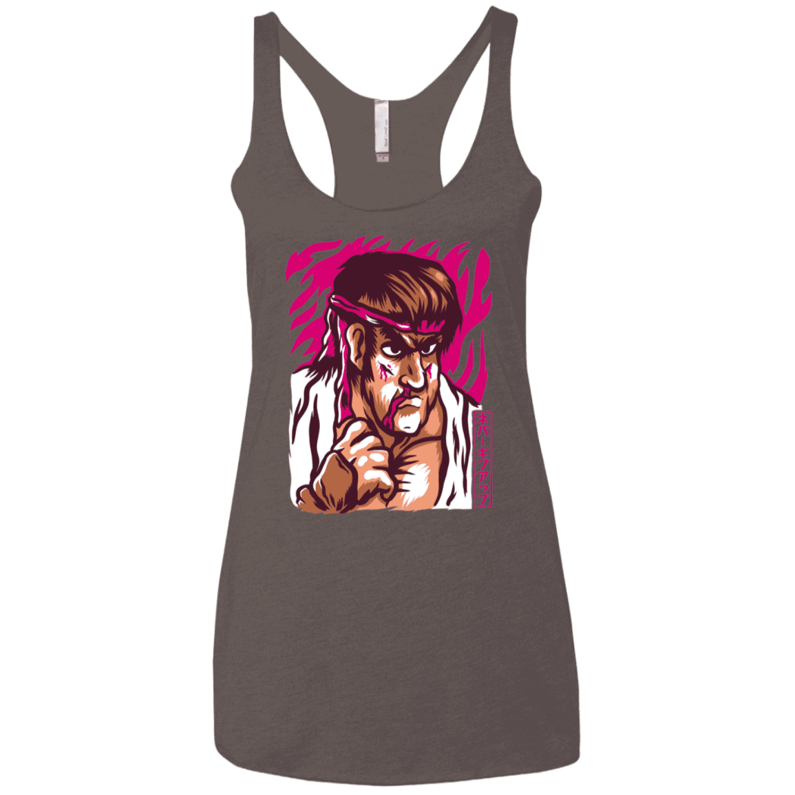 T-Shirts Macchiato / X-Small Never Give Up Women's Triblend Racerback Tank
