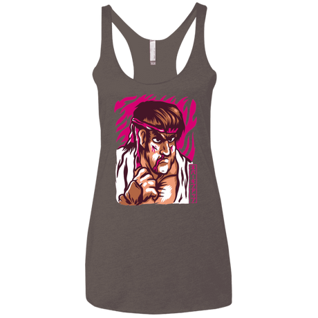 T-Shirts Macchiato / X-Small Never Give Up Women's Triblend Racerback Tank
