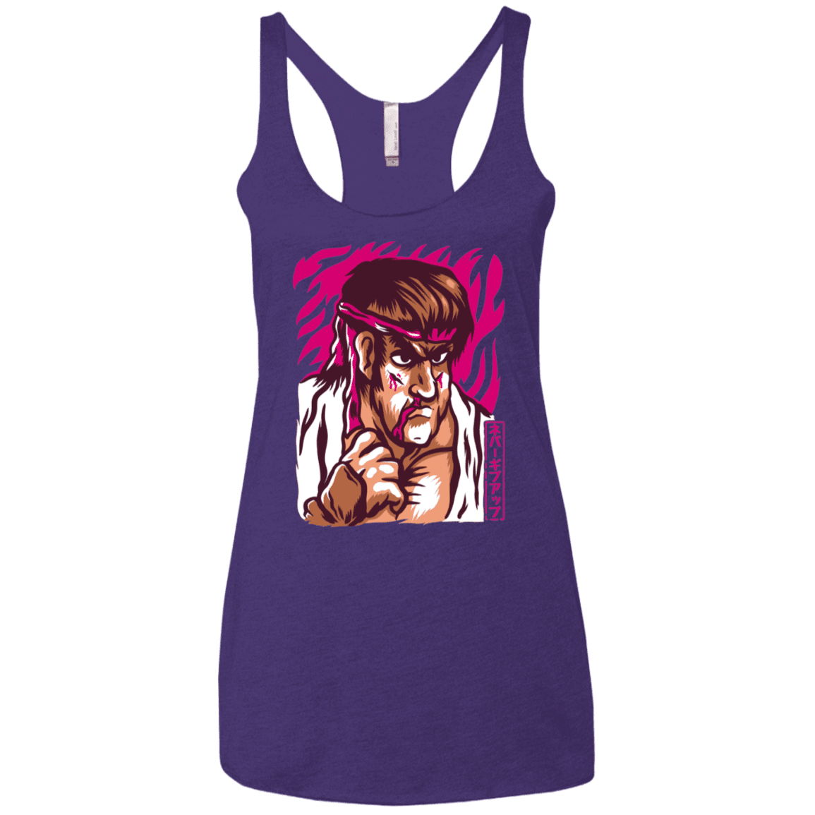 T-Shirts Purple Rush / X-Small Never Give Up Women's Triblend Racerback Tank