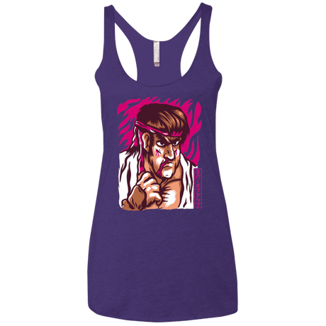 T-Shirts Purple Rush / X-Small Never Give Up Women's Triblend Racerback Tank