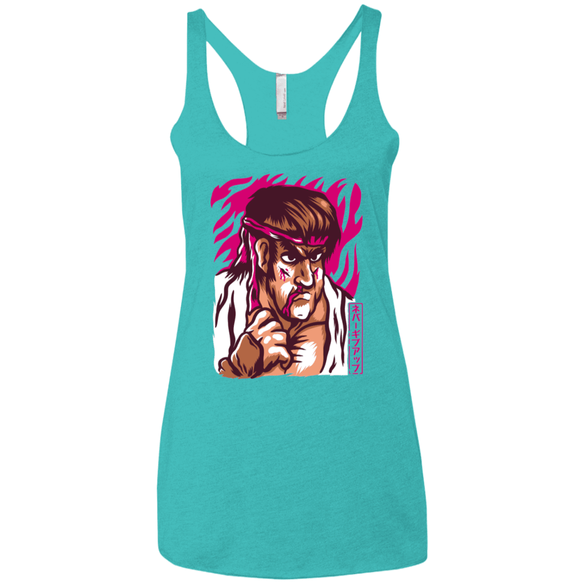 T-Shirts Tahiti Blue / X-Small Never Give Up Women's Triblend Racerback Tank
