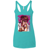 T-Shirts Tahiti Blue / X-Small Never Give Up Women's Triblend Racerback Tank