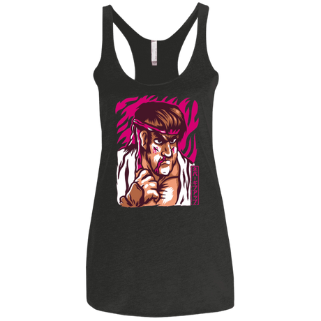 T-Shirts Vintage Black / X-Small Never Give Up Women's Triblend Racerback Tank