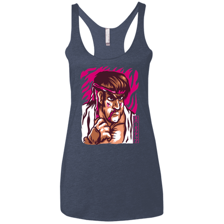 T-Shirts Vintage Navy / X-Small Never Give Up Women's Triblend Racerback Tank