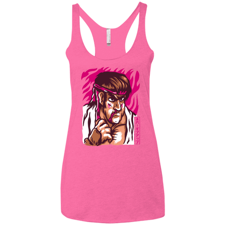 T-Shirts Vintage Pink / X-Small Never Give Up Women's Triblend Racerback Tank