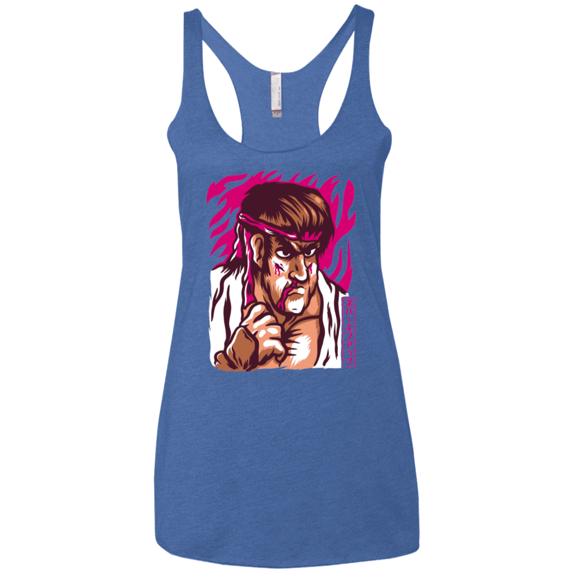 T-Shirts Vintage Royal / X-Small Never Give Up Women's Triblend Racerback Tank