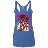 T-Shirts Vintage Royal / X-Small Never Give Up Women's Triblend Racerback Tank