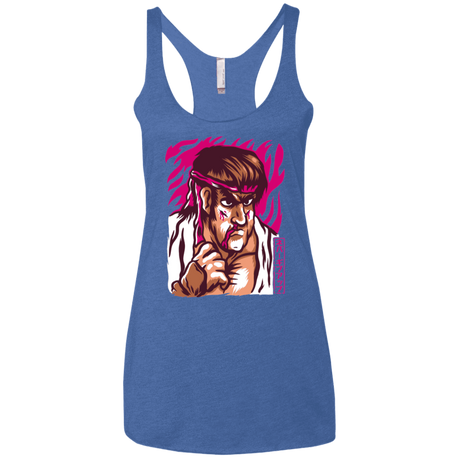 T-Shirts Vintage Royal / X-Small Never Give Up Women's Triblend Racerback Tank