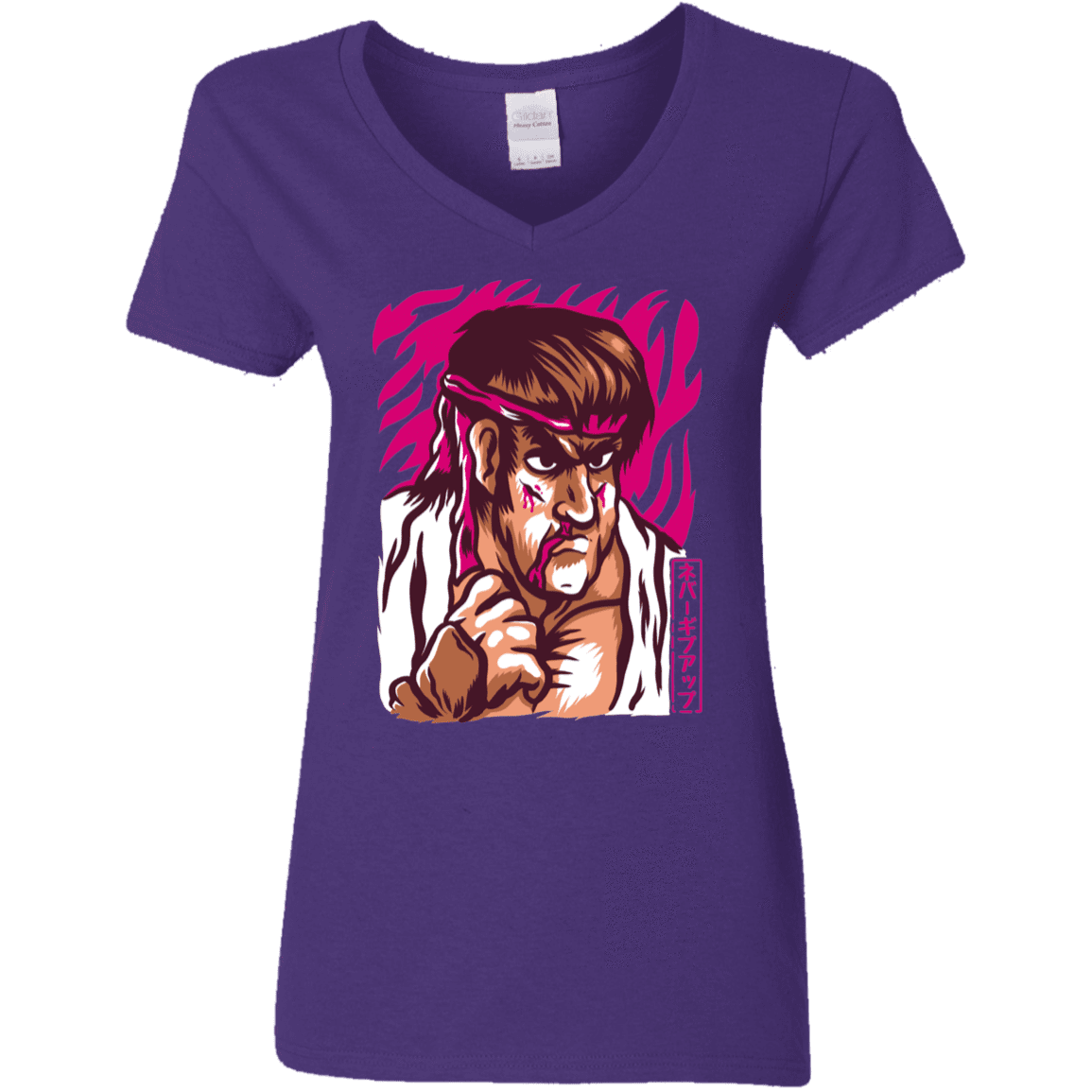 T-Shirts Purple / S Never Give Up Women's V-Neck T-Shirt