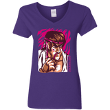 T-Shirts Purple / S Never Give Up Women's V-Neck T-Shirt