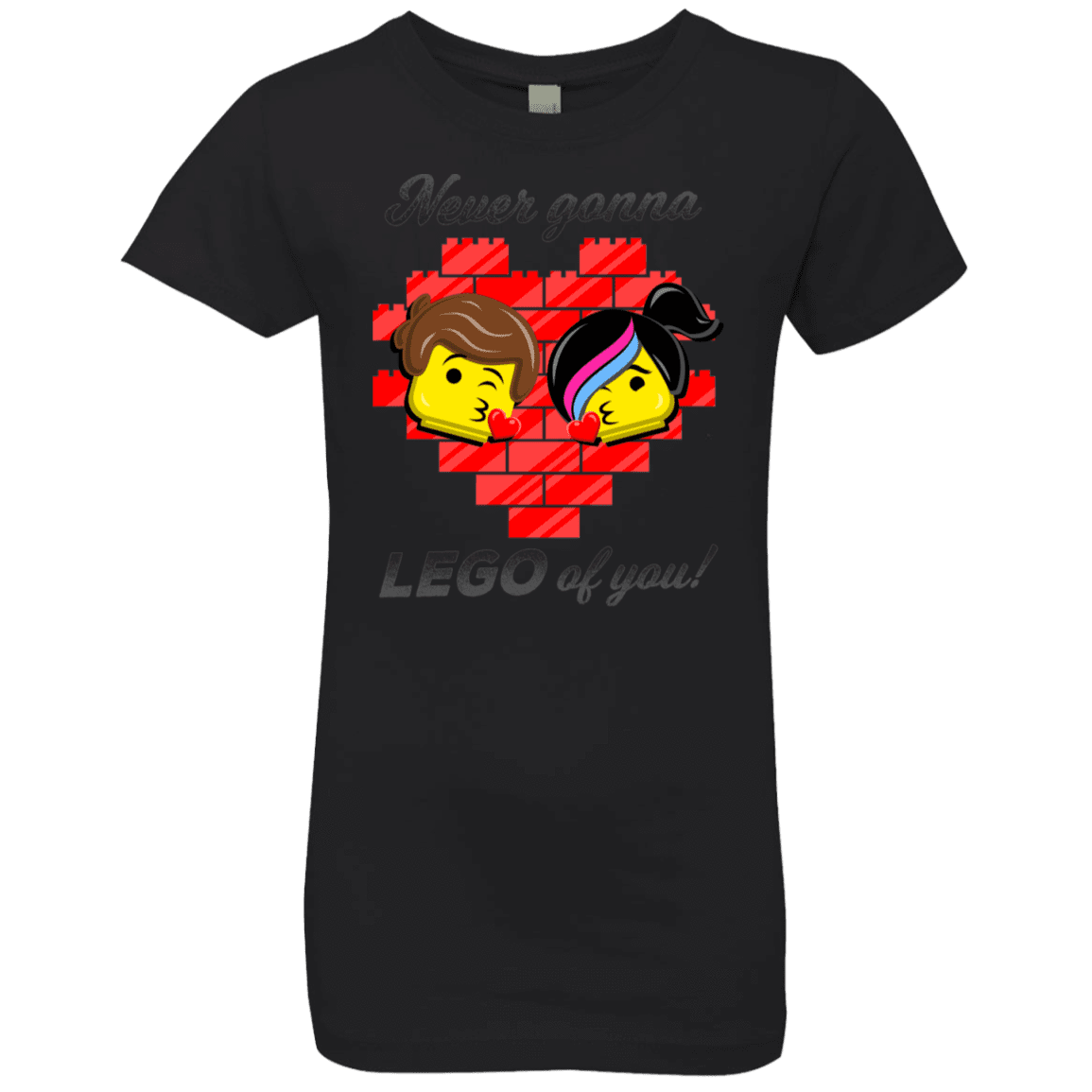 T-Shirts Black / YXS Never LEGO of You Girls Premium T-Shirt