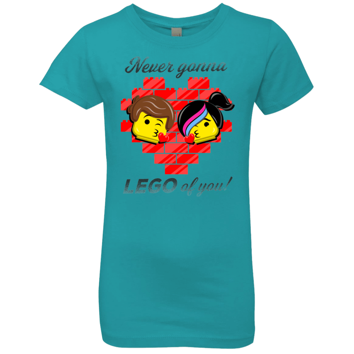 T-Shirts Tahiti Blue / YXS Never LEGO of You Girls Premium T-Shirt