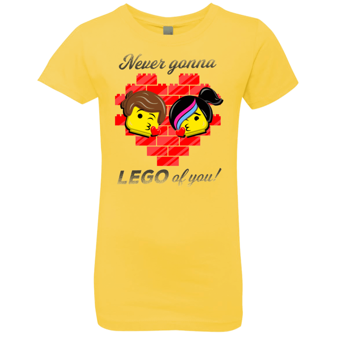 T-Shirts Vibrant Yellow / YXS Never LEGO of You Girls Premium T-Shirt