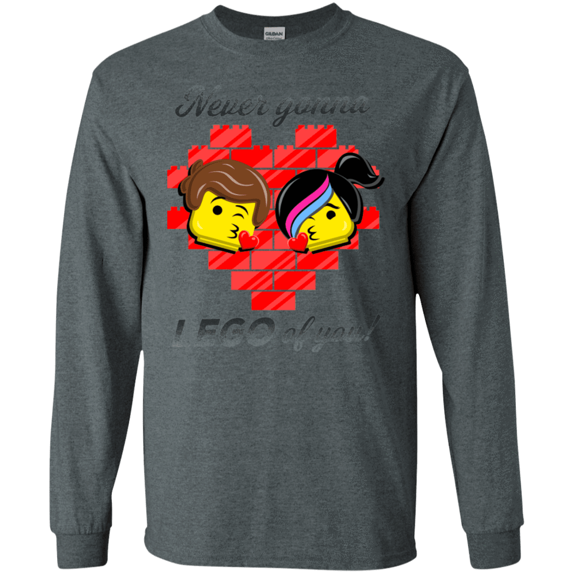 T-Shirts Dark Heather / S Never LEGO of You Men's Long Sleeve T-Shirt