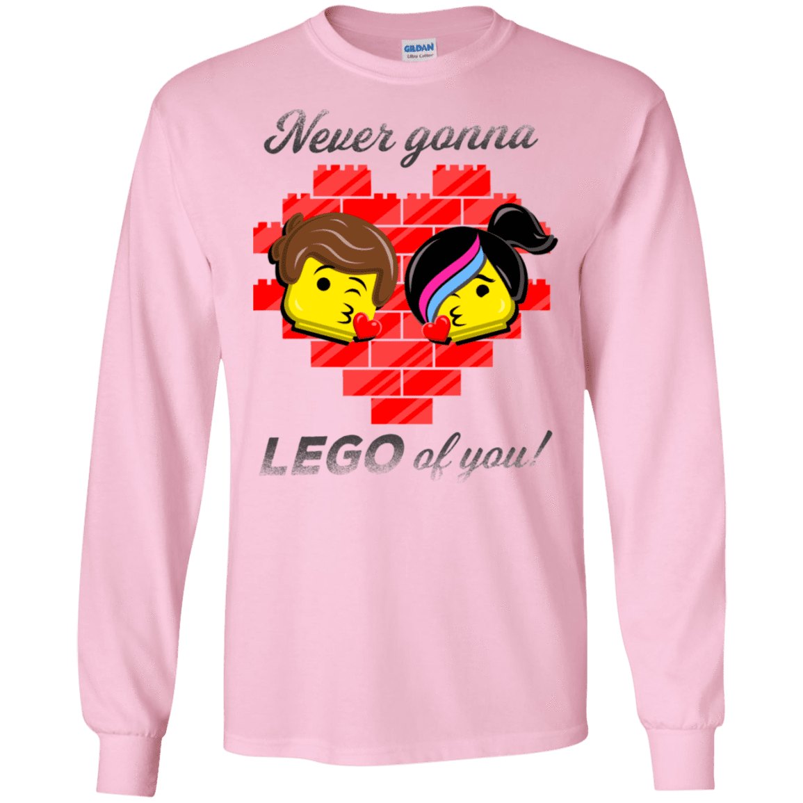 T-Shirts Light Pink / S Never LEGO of You Men's Long Sleeve T-Shirt
