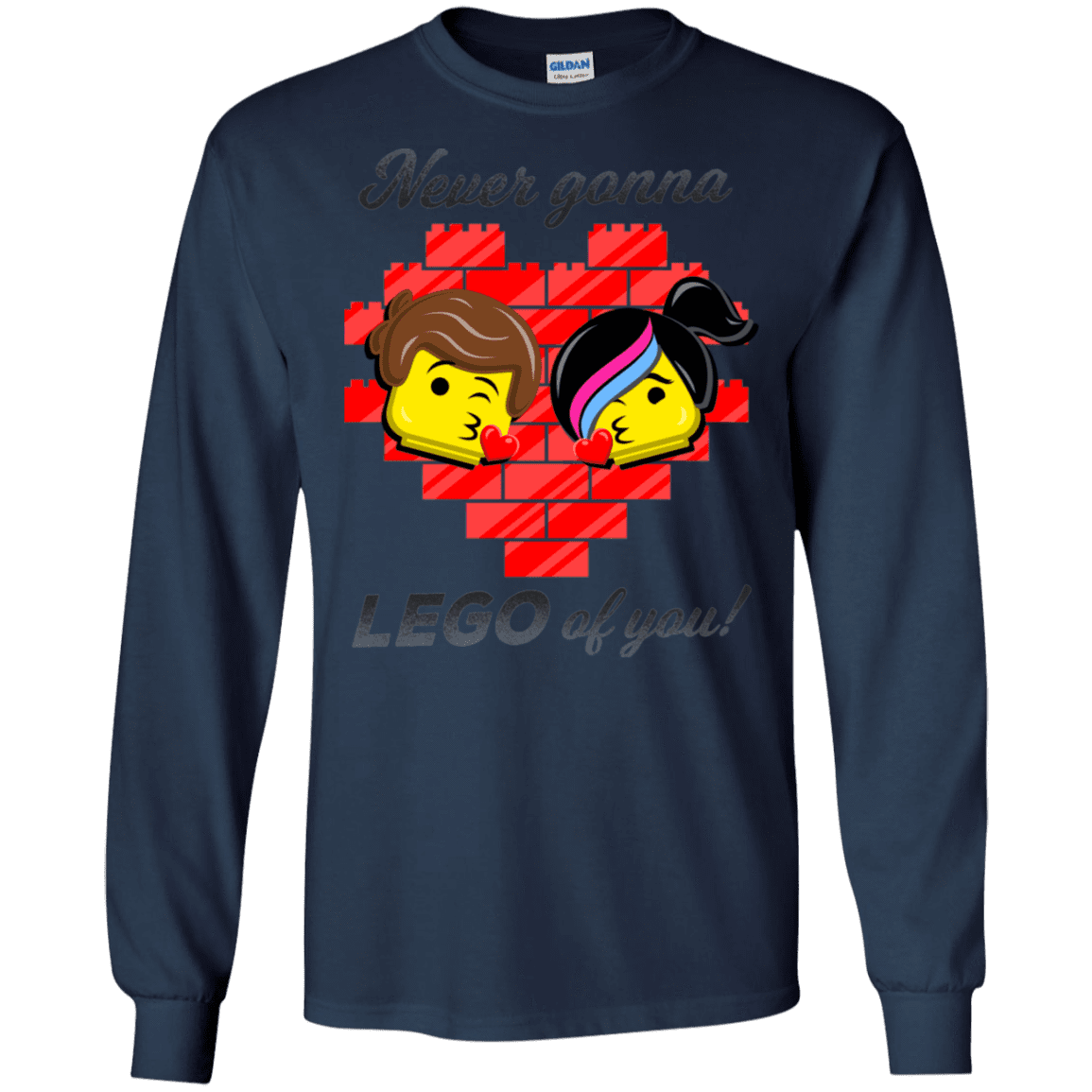T-Shirts Navy / S Never LEGO of You Men's Long Sleeve T-Shirt
