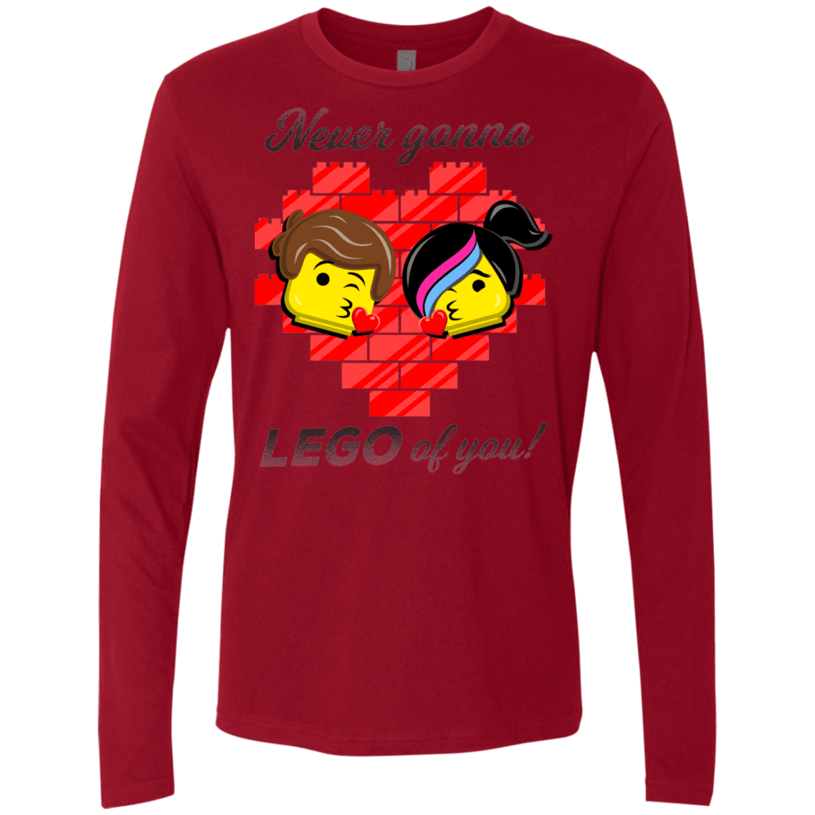 T-Shirts Cardinal / S Never LEGO of You Men's Premium Long Sleeve