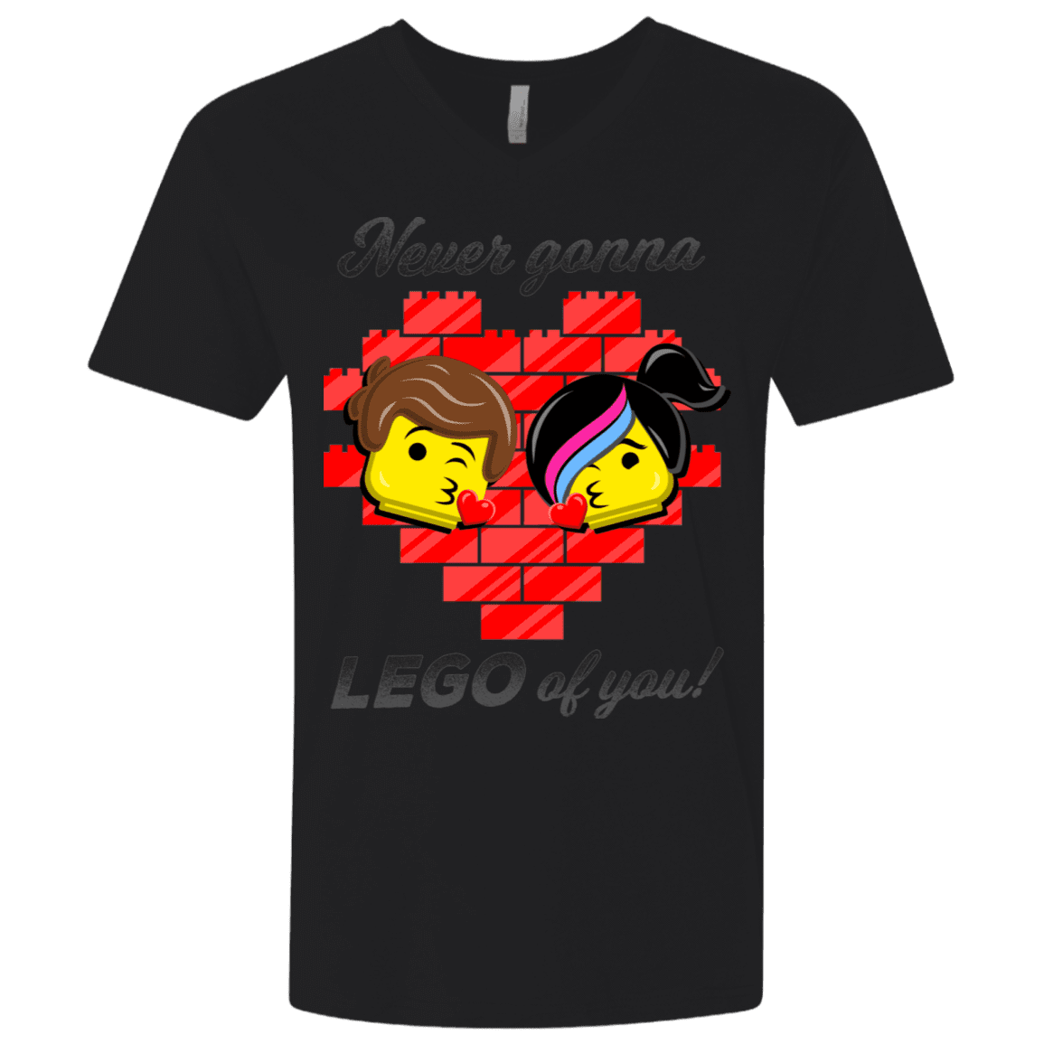 T-Shirts Black / X-Small Never LEGO of You Men's Premium V-Neck