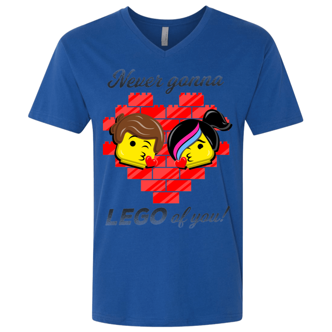 T-Shirts Royal / X-Small Never LEGO of You Men's Premium V-Neck