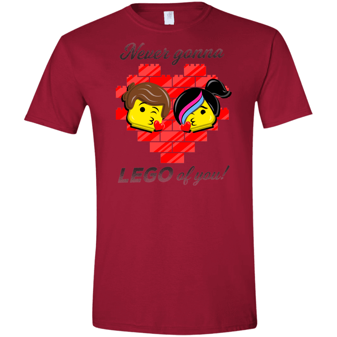 T-Shirts Cardinal Red / S Never LEGO of You Men's Semi-Fitted Softstyle