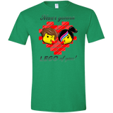 T-Shirts Heather Irish Green / M Never LEGO of You Men's Semi-Fitted Softstyle