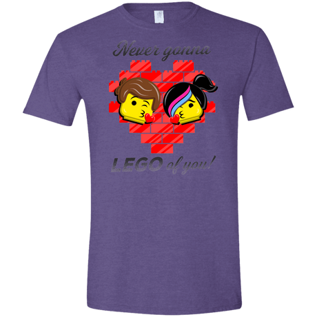 T-Shirts Heather Purple / S Never LEGO of You Men's Semi-Fitted Softstyle