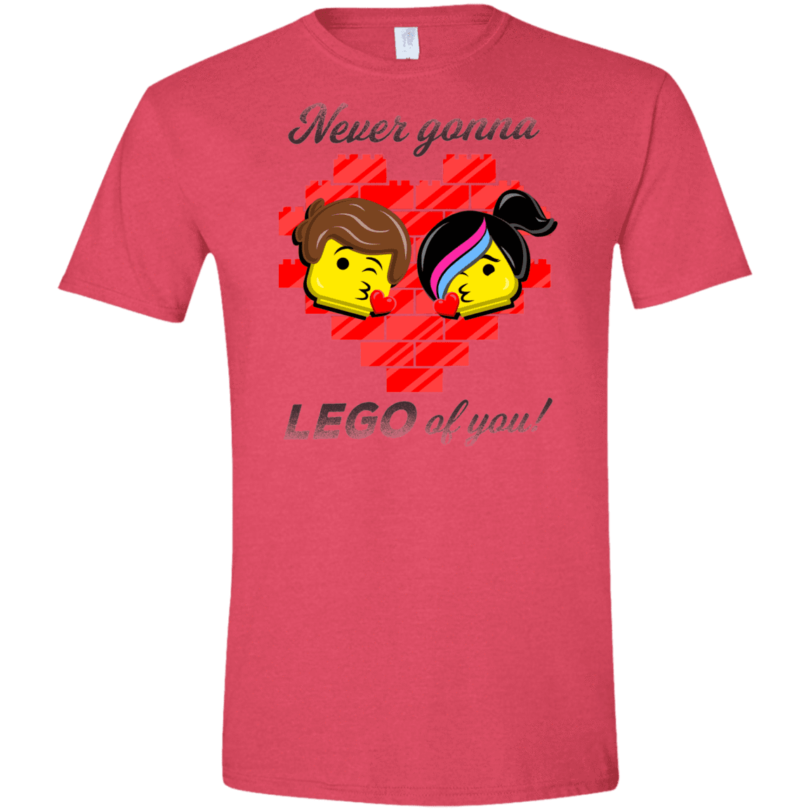 T-Shirts Heather Red / S Never LEGO of You Men's Semi-Fitted Softstyle