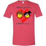 T-Shirts Heather Red / S Never LEGO of You Men's Semi-Fitted Softstyle