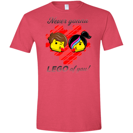 T-Shirts Heather Red / S Never LEGO of You Men's Semi-Fitted Softstyle