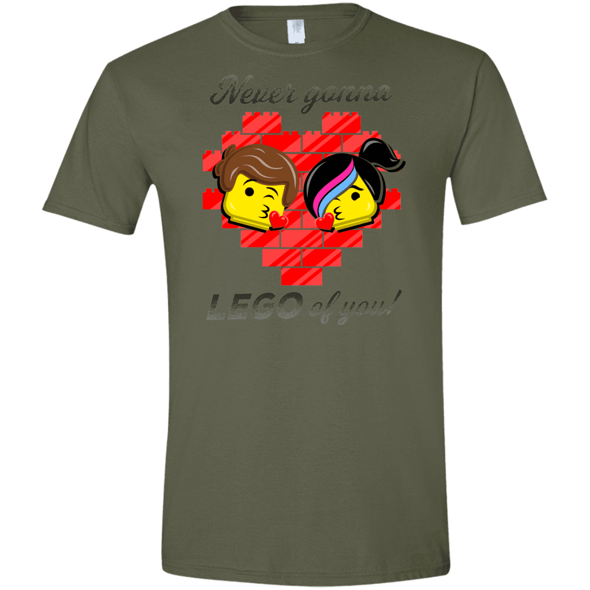 T-Shirts Military Green / S Never LEGO of You Men's Semi-Fitted Softstyle