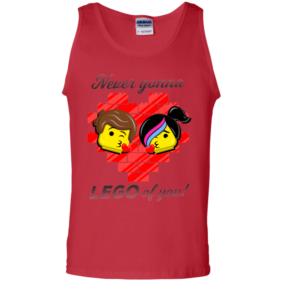 T-Shirts Red / S Never LEGO of You Men's Tank Top