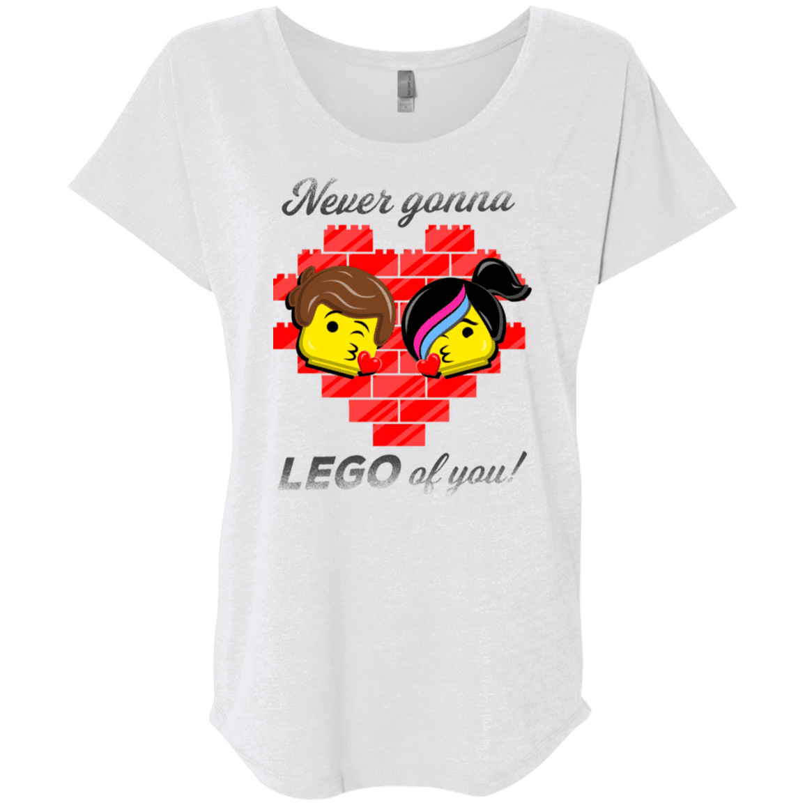 T-Shirts Heather White / X-Small Never LEGO of You Triblend Dolman Sleeve