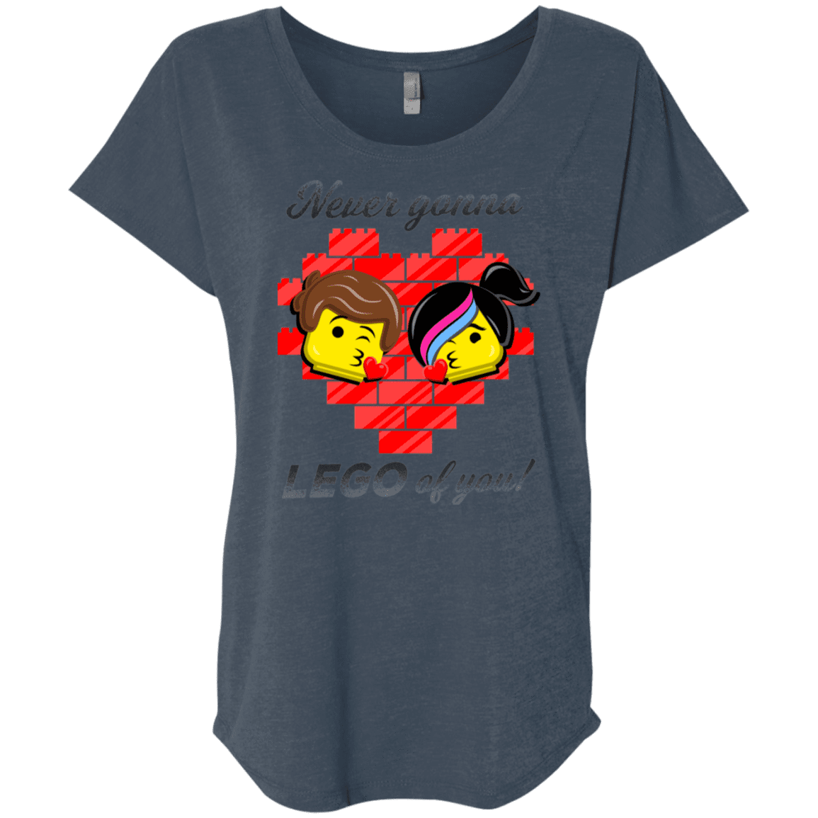 T-Shirts Indigo / X-Small Never LEGO of You Triblend Dolman Sleeve