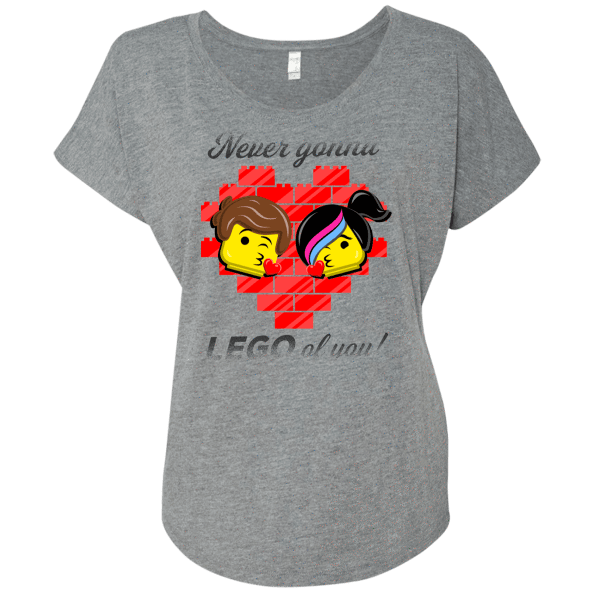 T-Shirts Premium Heather / X-Small Never LEGO of You Triblend Dolman Sleeve