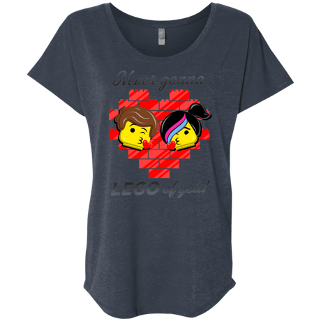 T-Shirts Vintage Navy / X-Small Never LEGO of You Triblend Dolman Sleeve