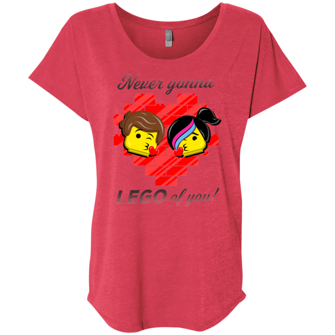 T-Shirts Vintage Red / X-Small Never LEGO of You Triblend Dolman Sleeve