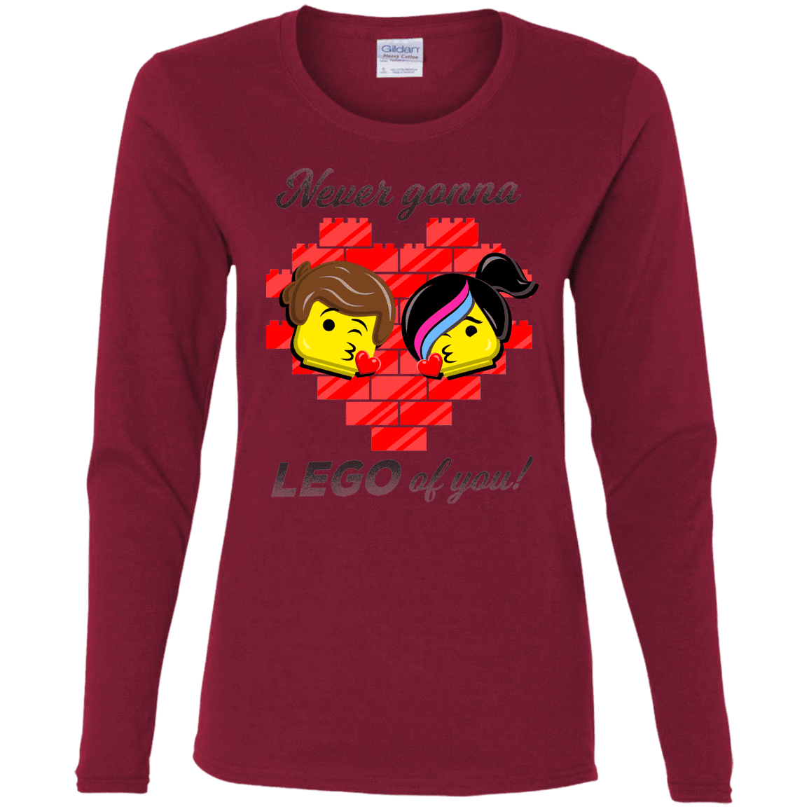 T-Shirts Cardinal / S Never LEGO of You Women's Long Sleeve T-Shirt